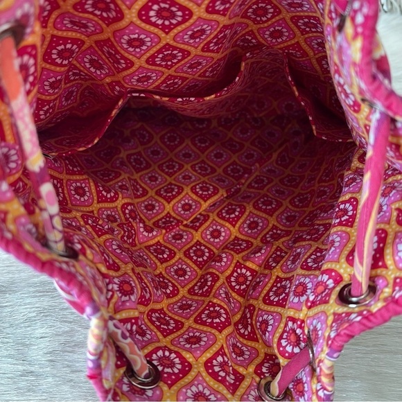 VERA BRADLEY Raspberry Fizz Drawstring Zipper Y2K Backpack Red Pink Orange 2008 - Picture 10 of 12